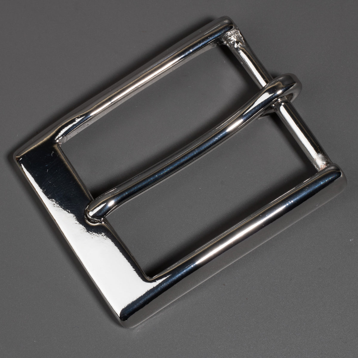 SOLID BRASS SILVER SHINY  BUCKLE - 4 CM